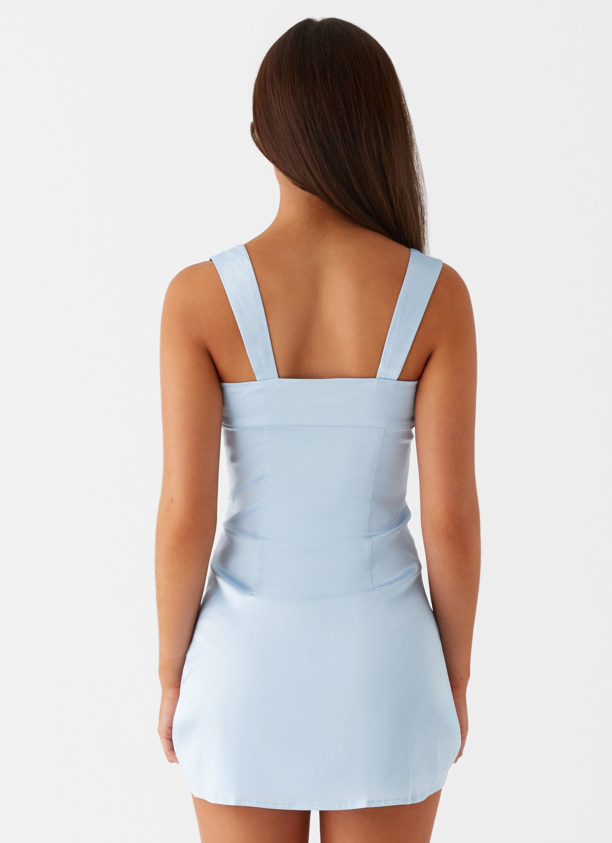 Light blue mini dress with wide straps