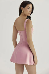 Sleeveless pink mini dress