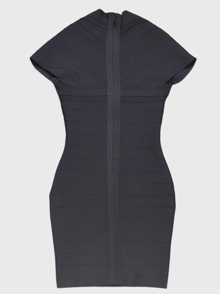 Elegant short sleeve bandage dress