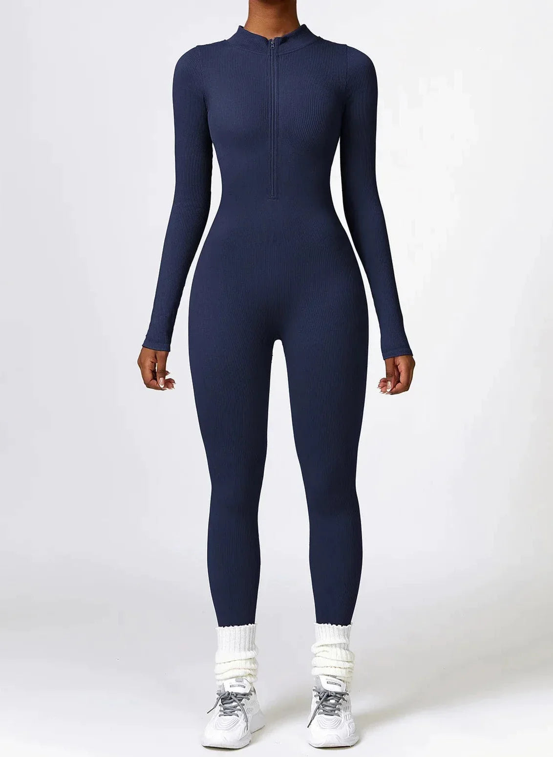 Ribbed tracksuit with zipper