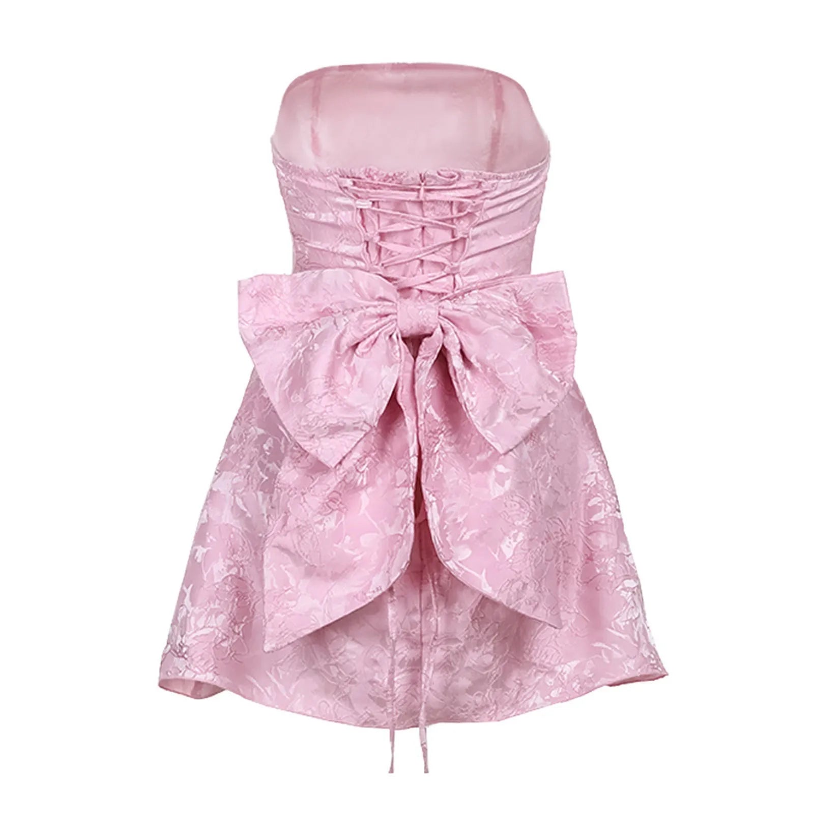 Jacquard strapless mini dress