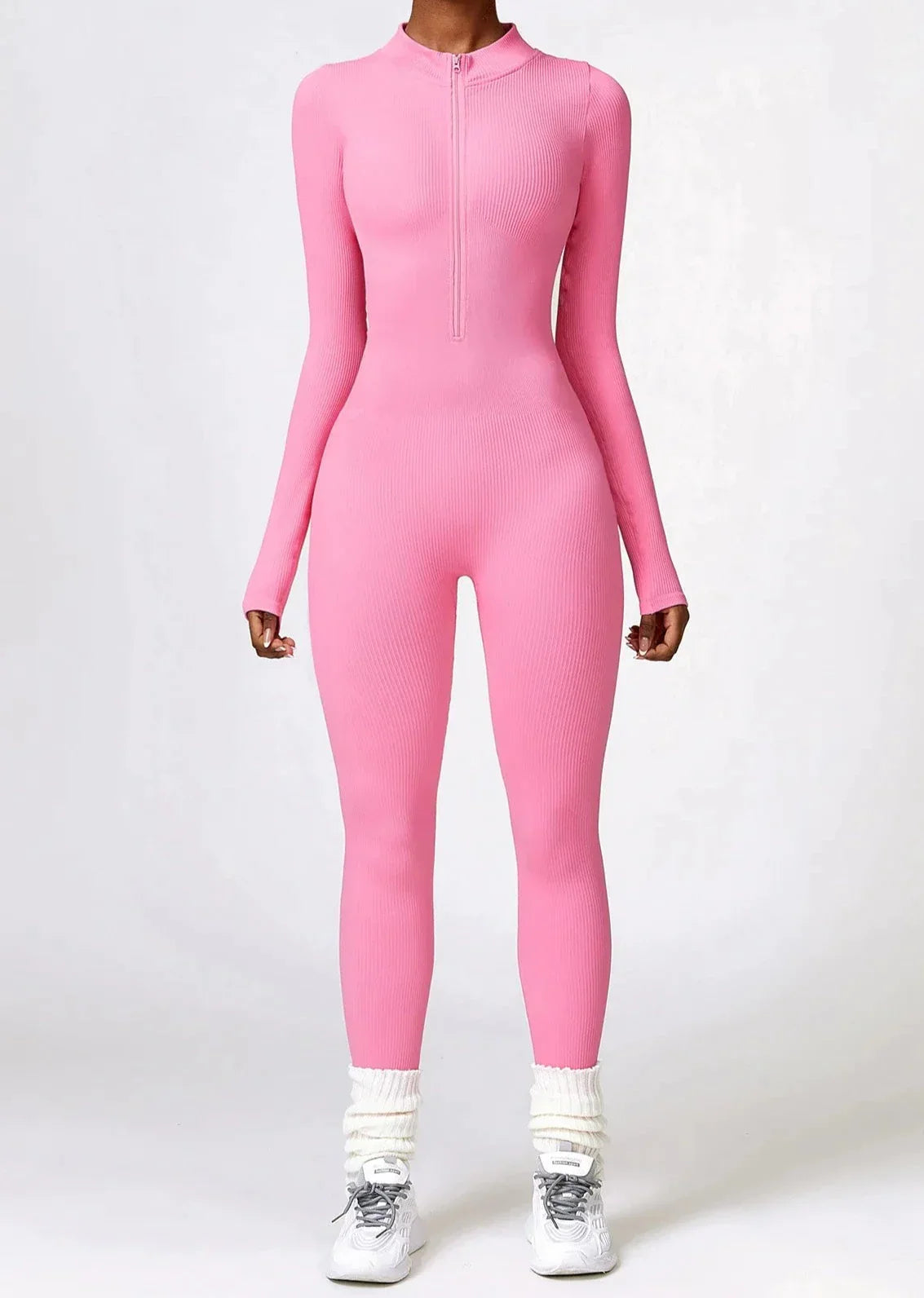 Ribbed tracksuit with zipper