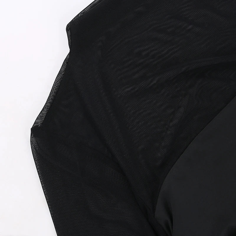 Genomskinlig svart bodycon-klänning