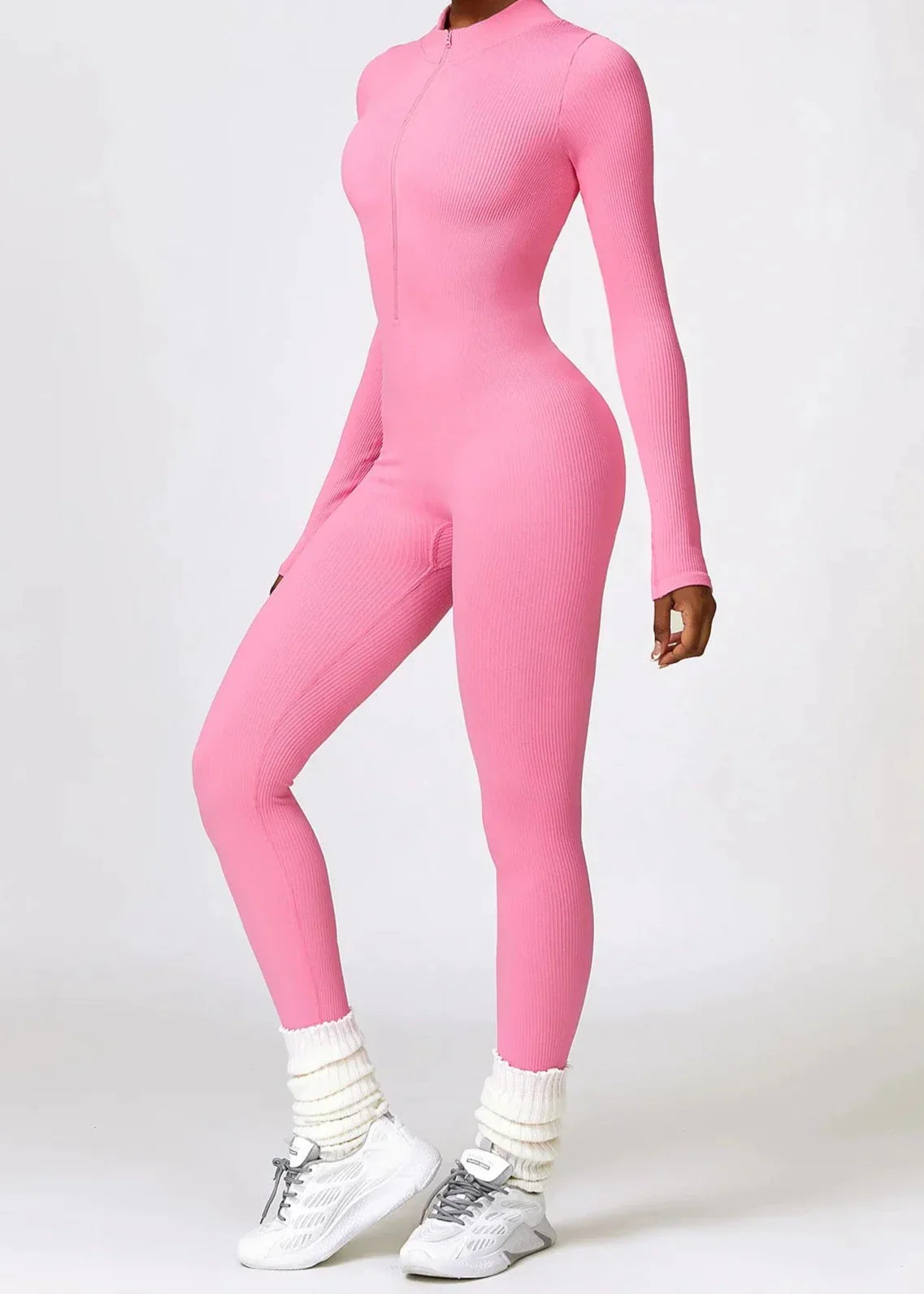 Ribbed tracksuit with zipper