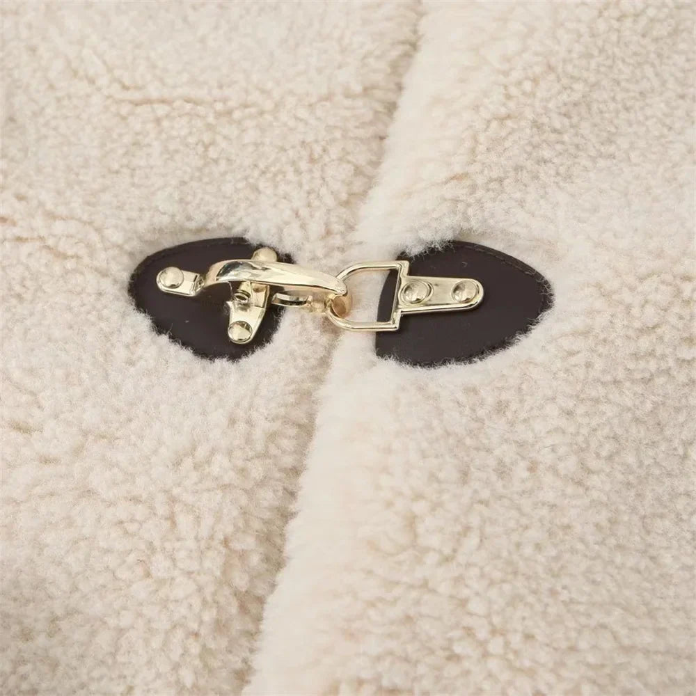 Vila teddy fleecejacka med spänne