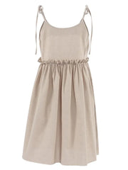 Sleeveless mini dress with bow ties