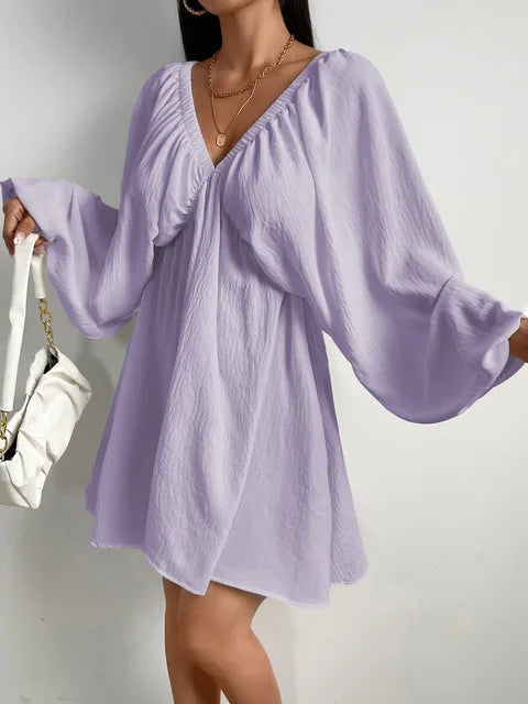 Off-the-shoulder bohemian mini dress