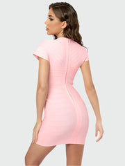 Elegant short sleeve bandage dress