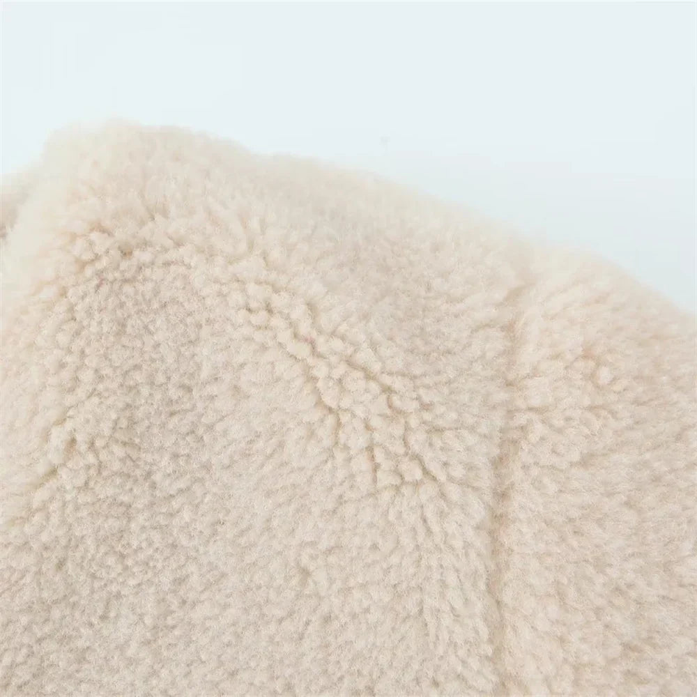 Vila teddy fleecejacka med spänne