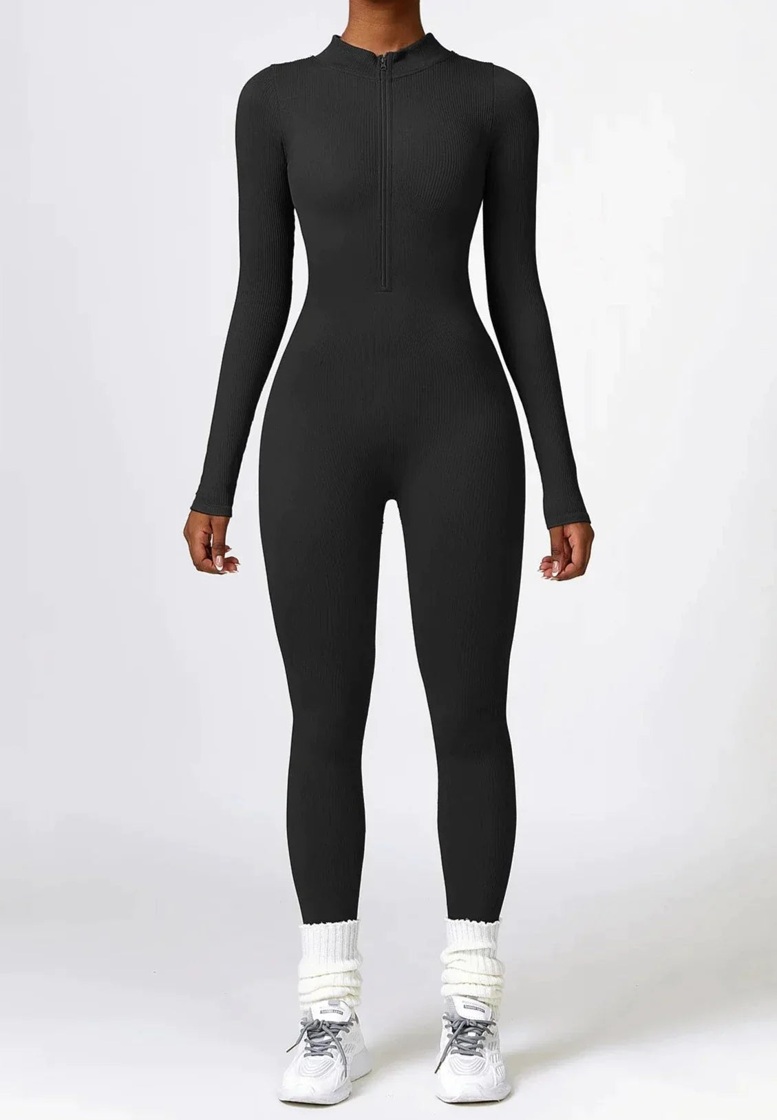 Ribbed tracksuit with zipper