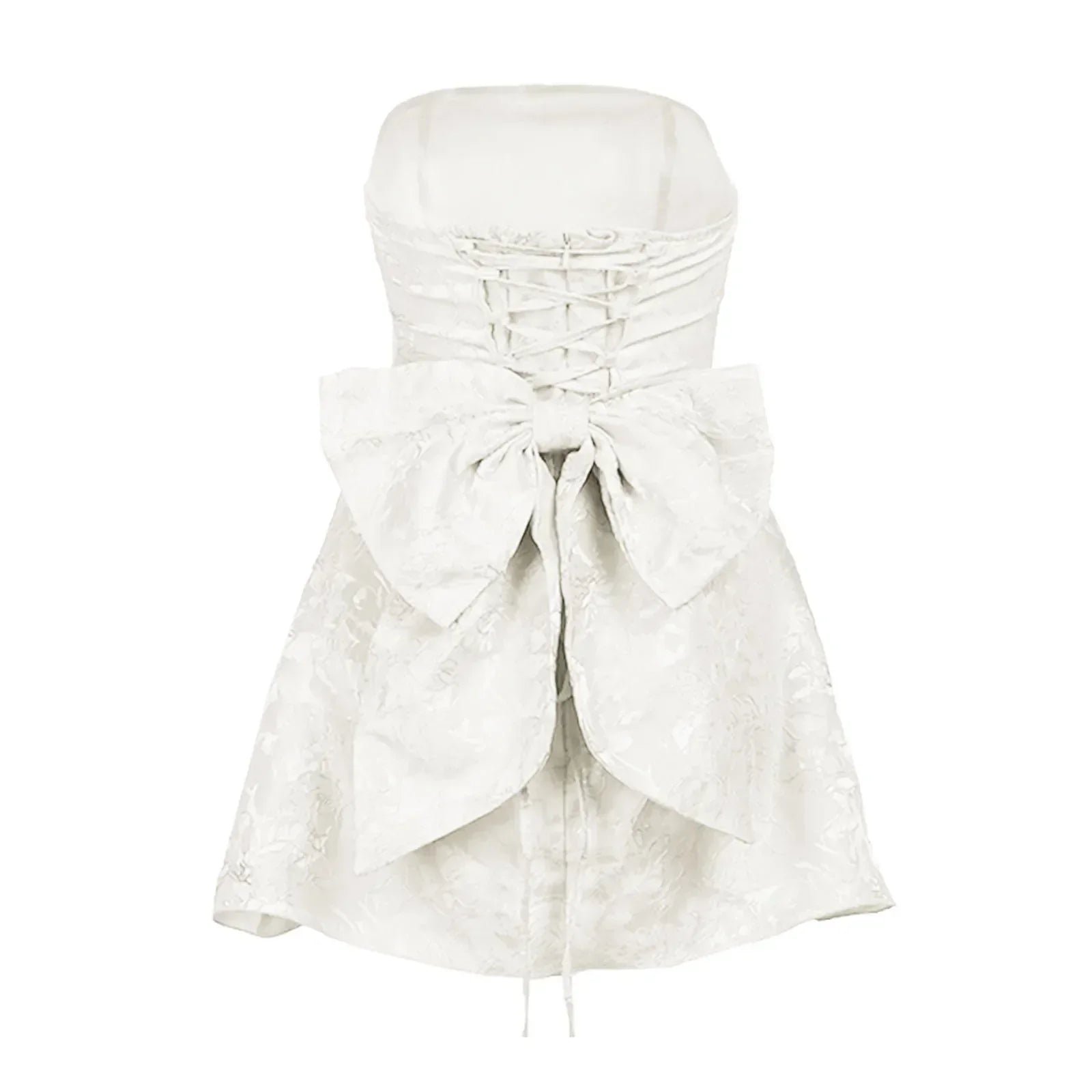 Jacquard strapless mini dress