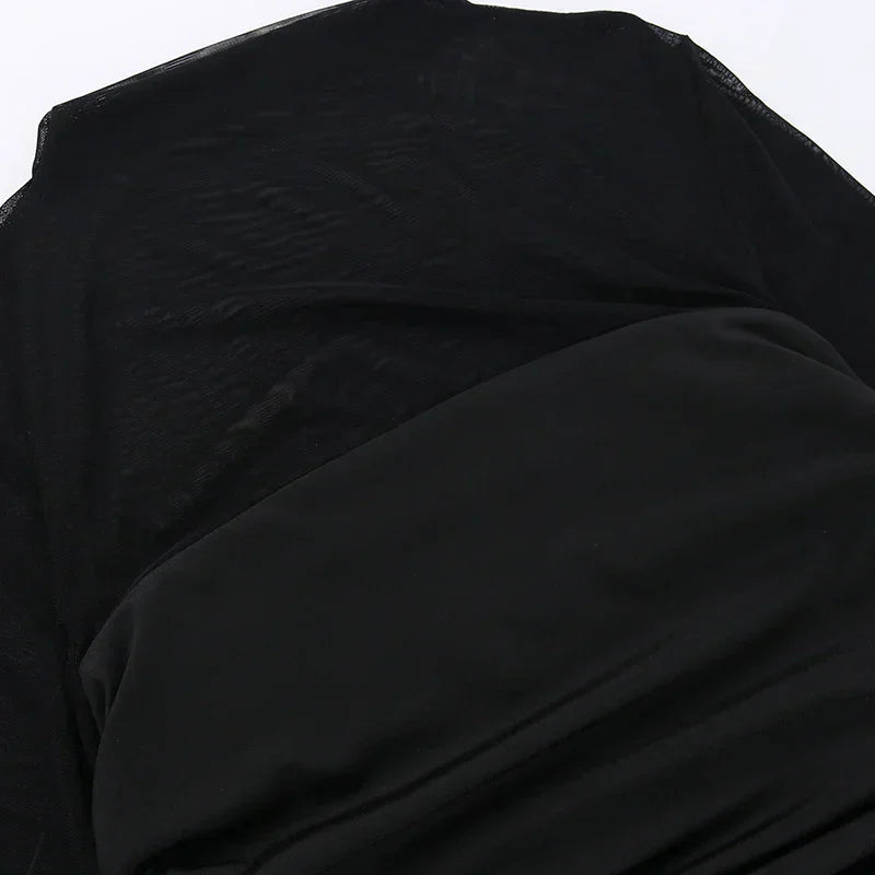 Genomskinlig svart bodycon-klänning