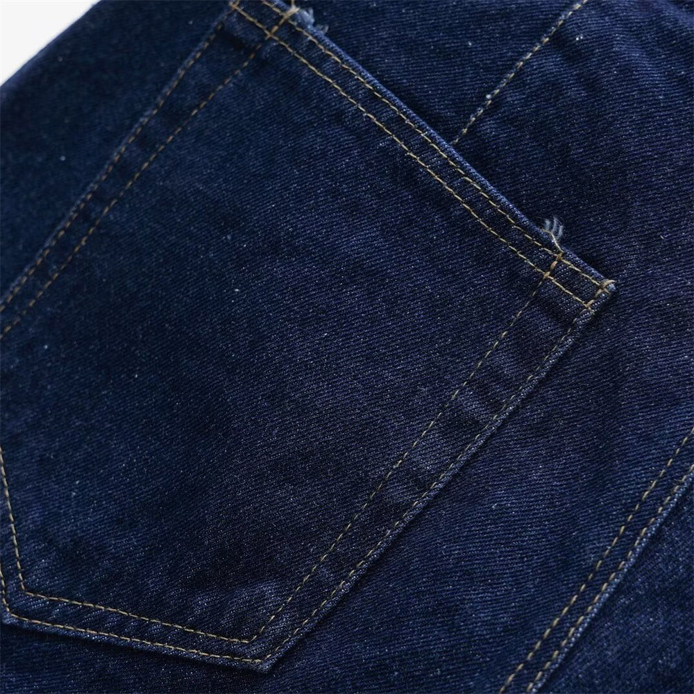 Dark blue skort with asymmetrical waist