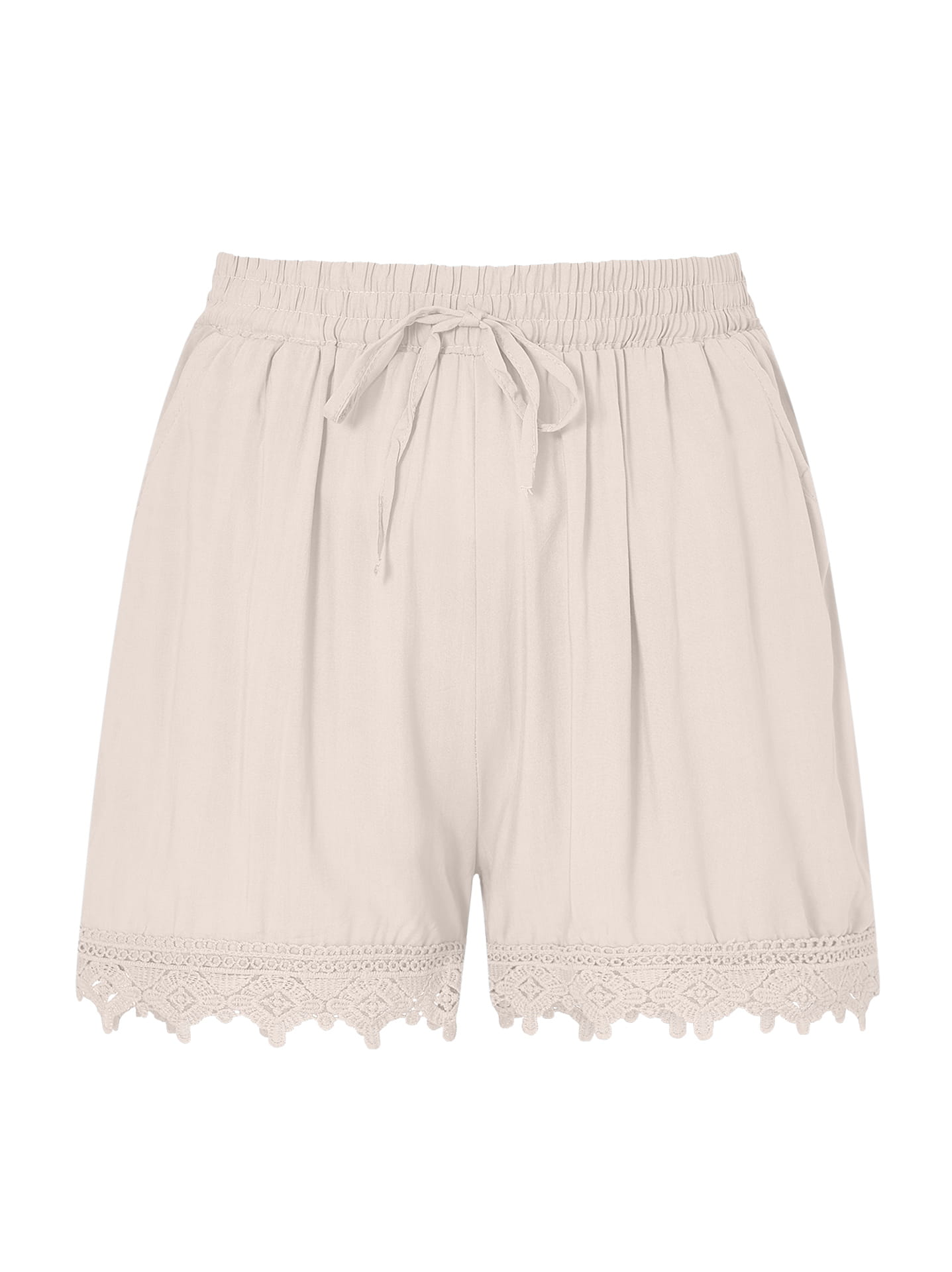 Shorts with lace and drawstring