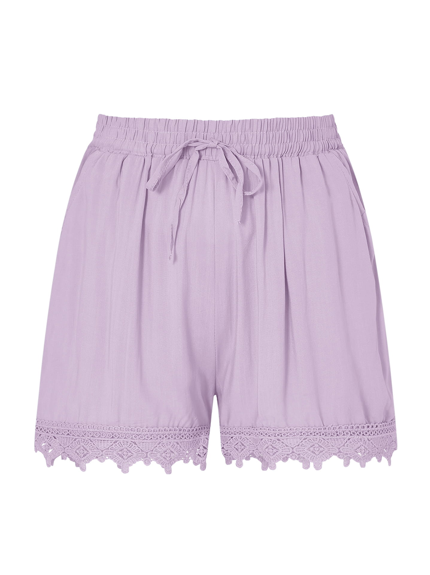 Shorts with lace and drawstring