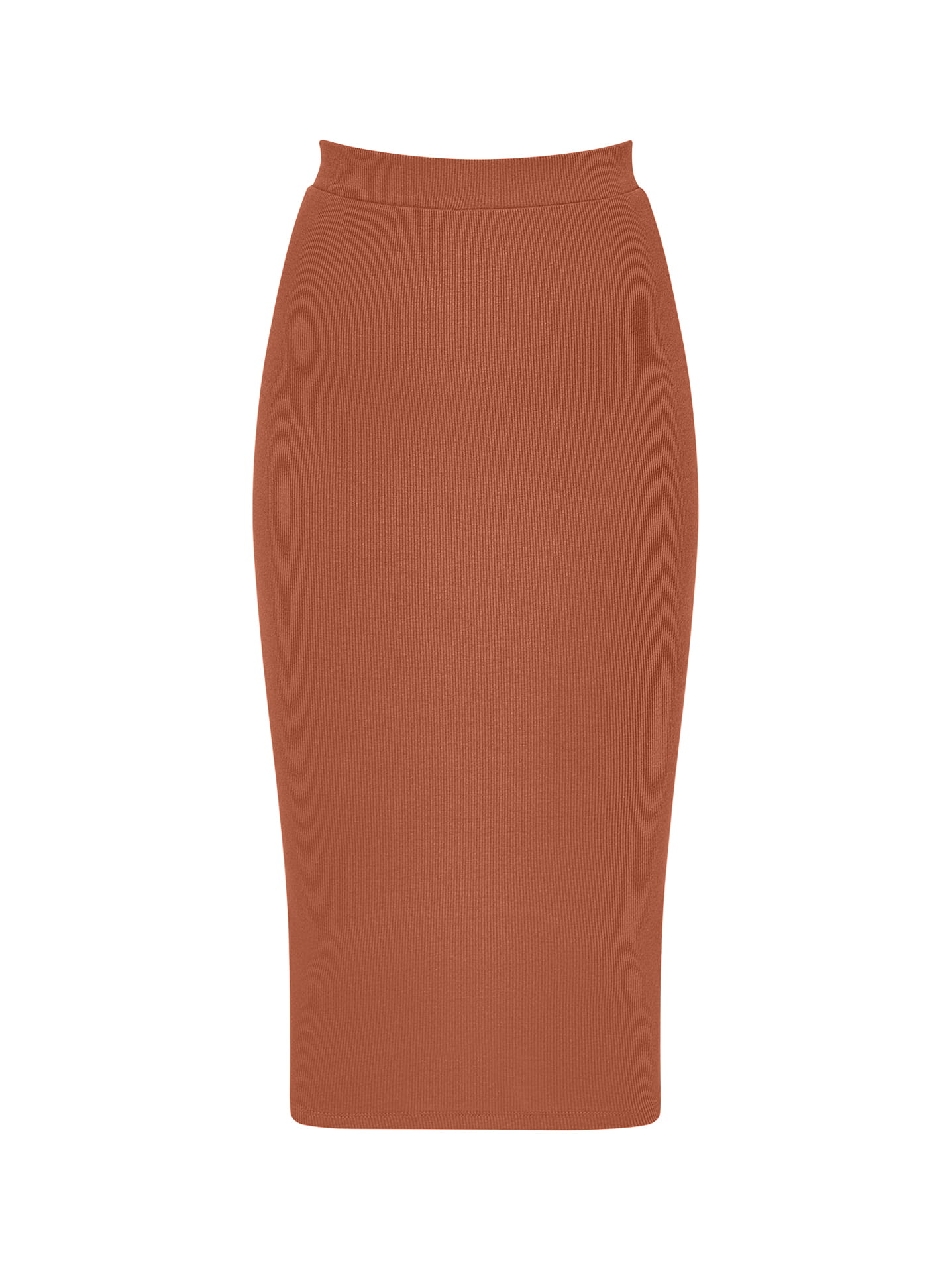 Caramel ribbed knit midi dress