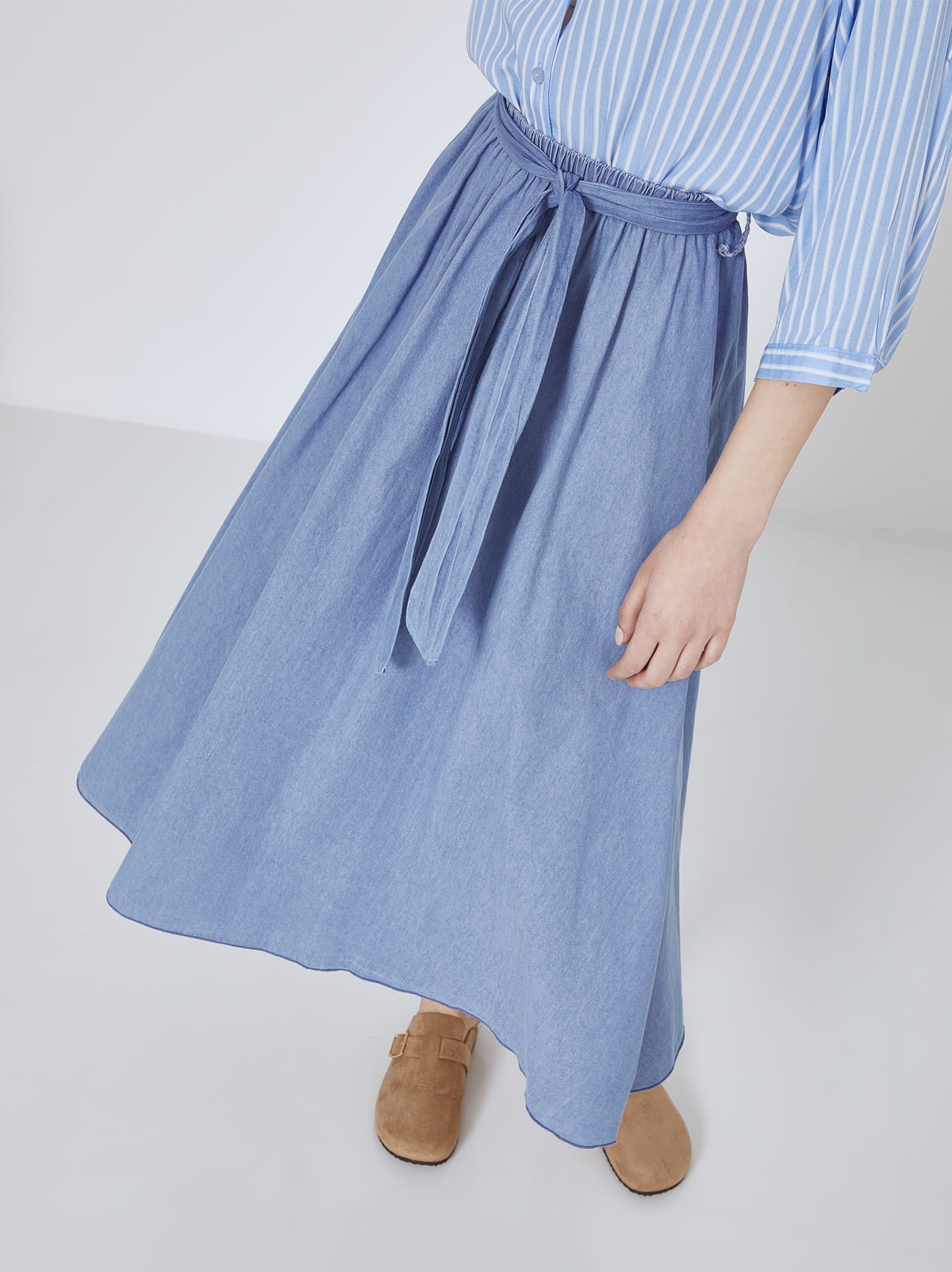 Light blue midi skirt