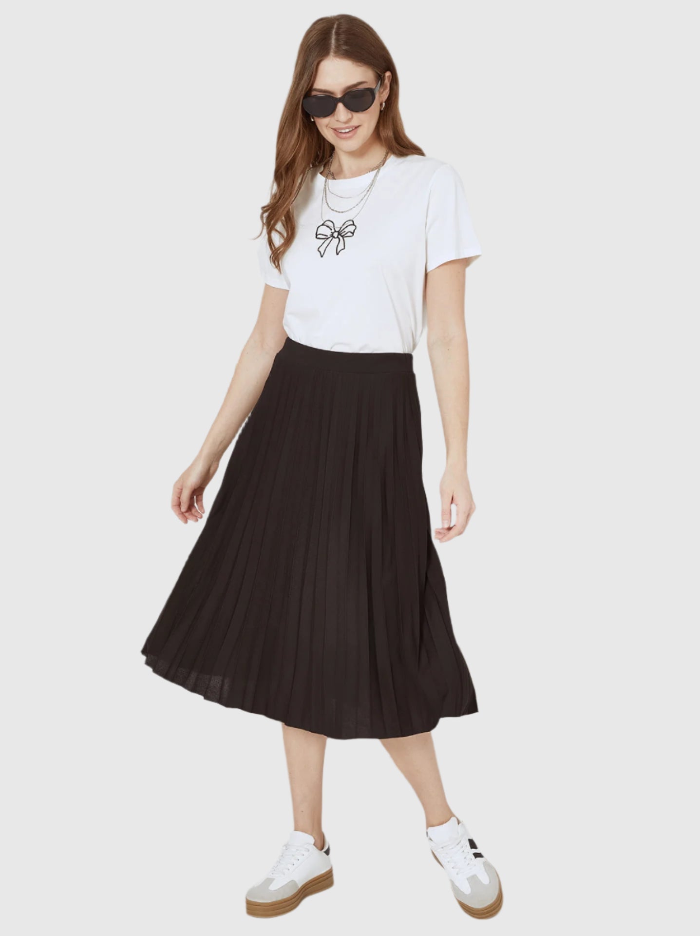 Pleated midi skirt