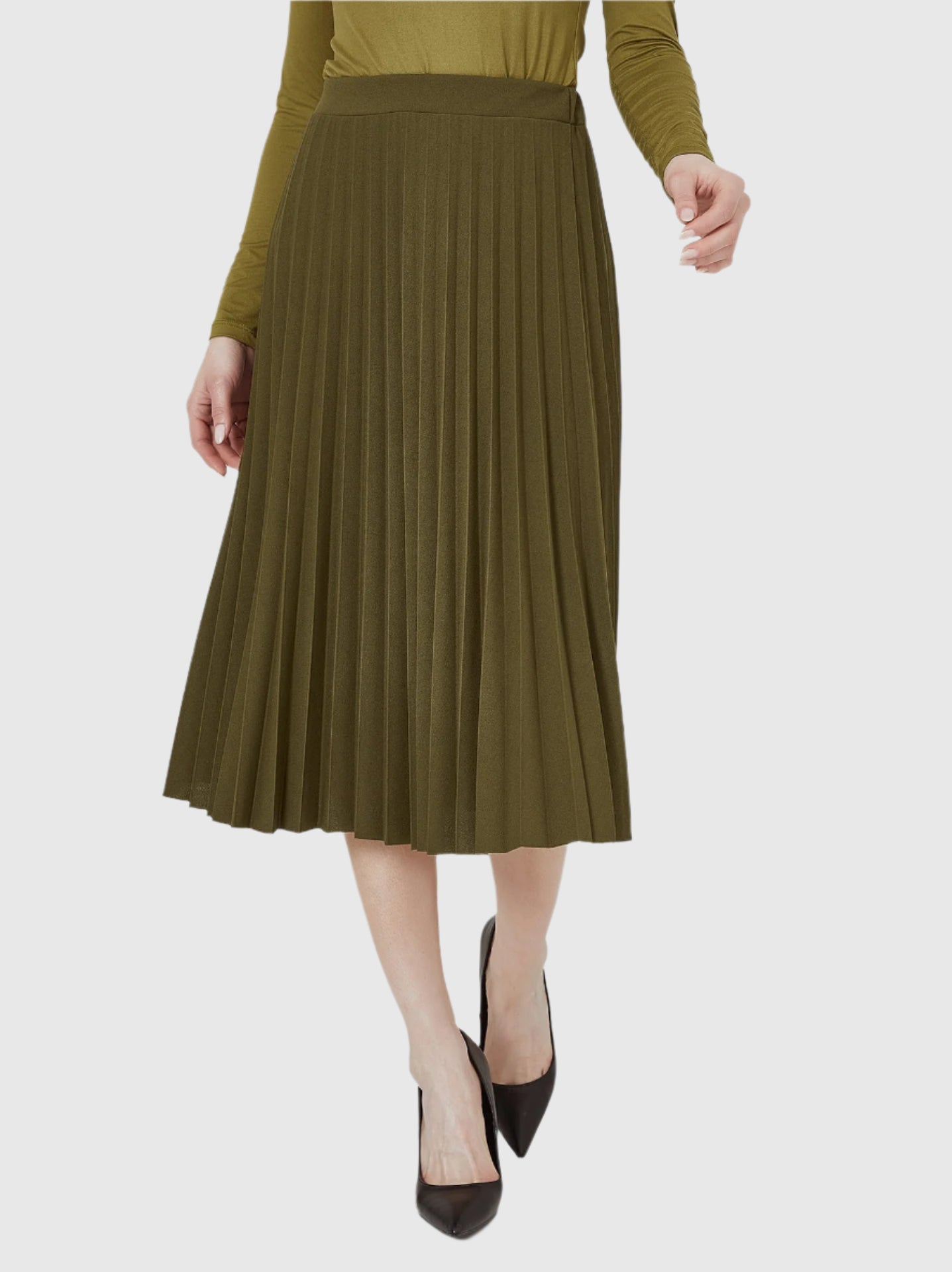 Pleated midi skirt