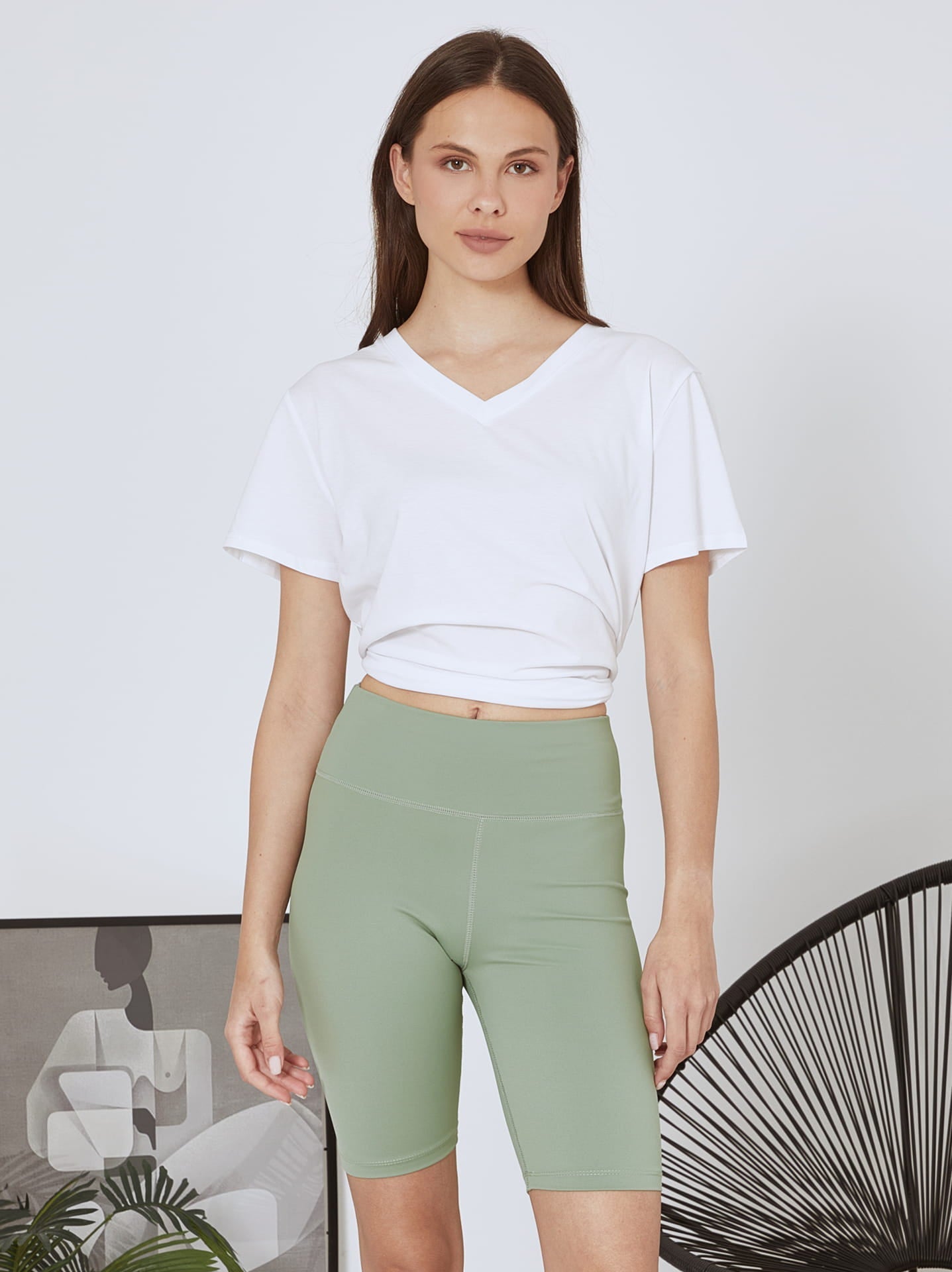 High-waisted cycling shorts