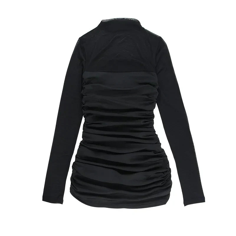 Genomskinlig svart bodycon-klänning