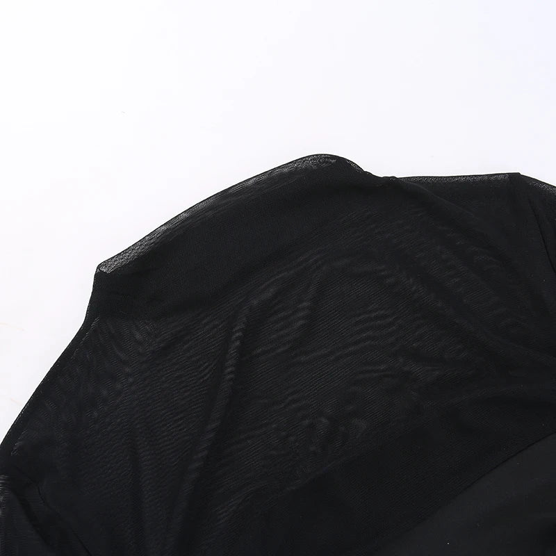 Genomskinlig svart bodycon-klänning