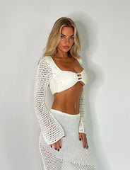 Sofistikerad stickad sommartopp med kjol