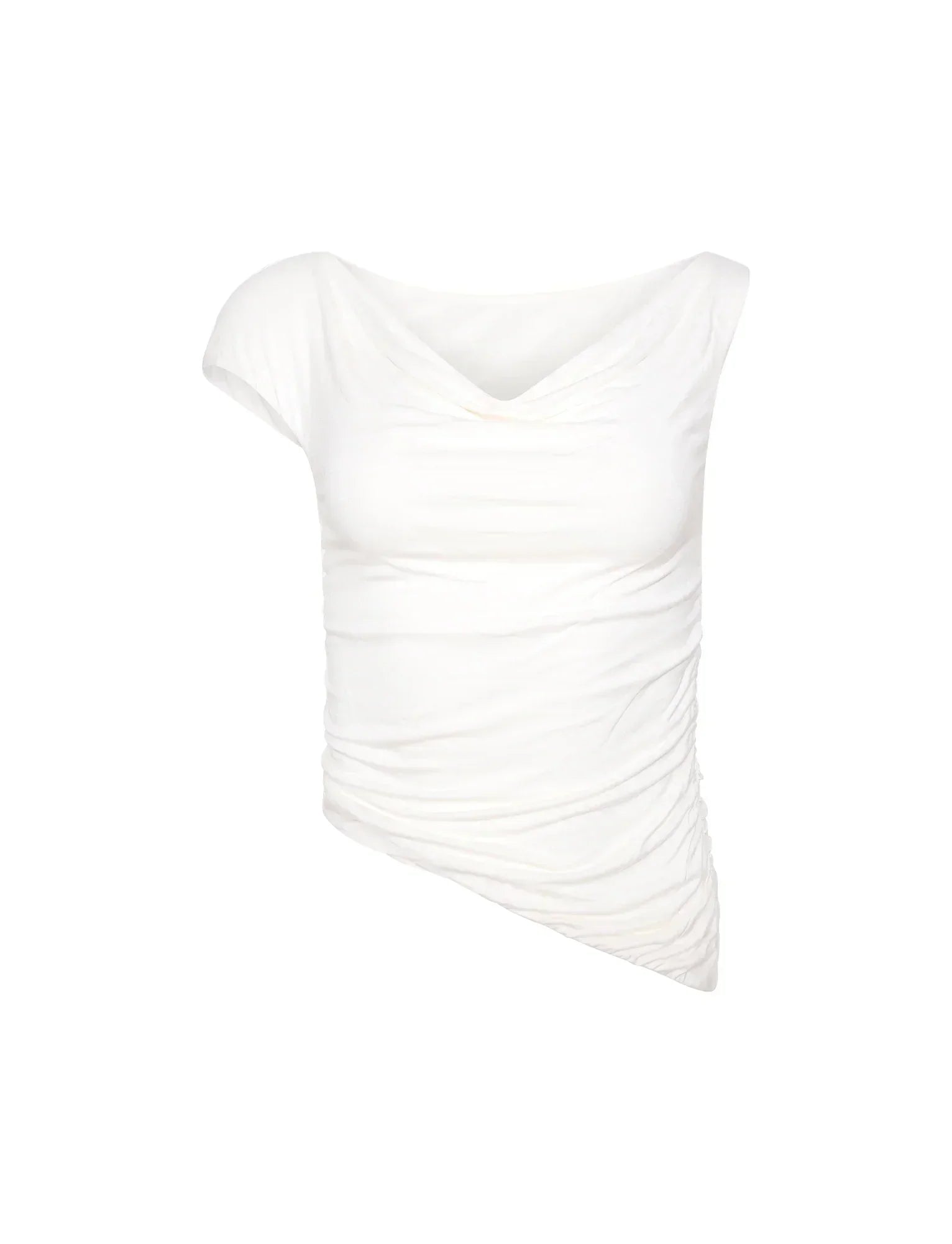 Elegant vit topp och kjol med v-hals