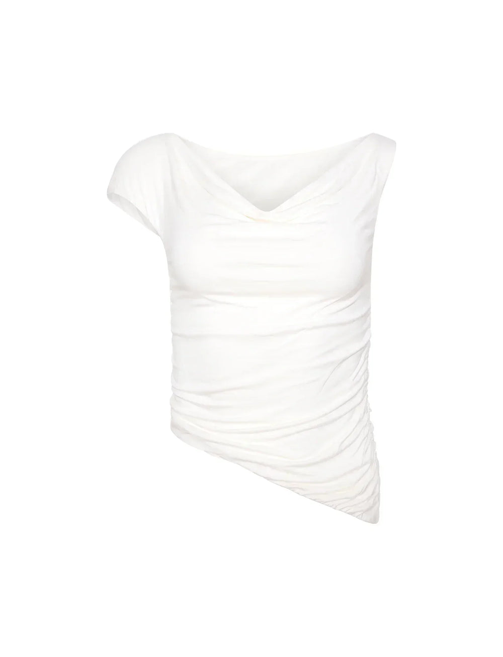 Elegant vit topp och kjol med v-hals