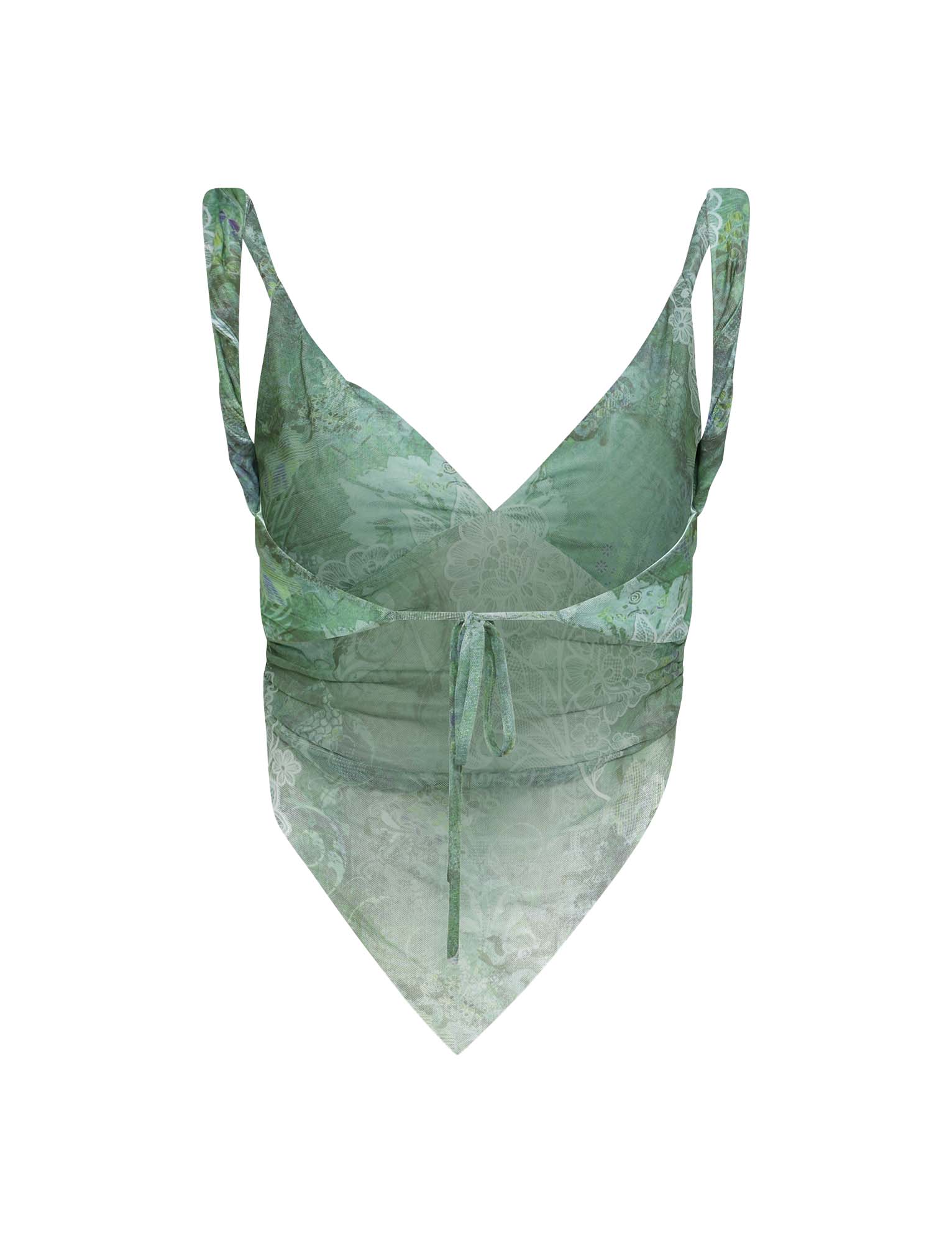 Grön blommig crop top med kjol