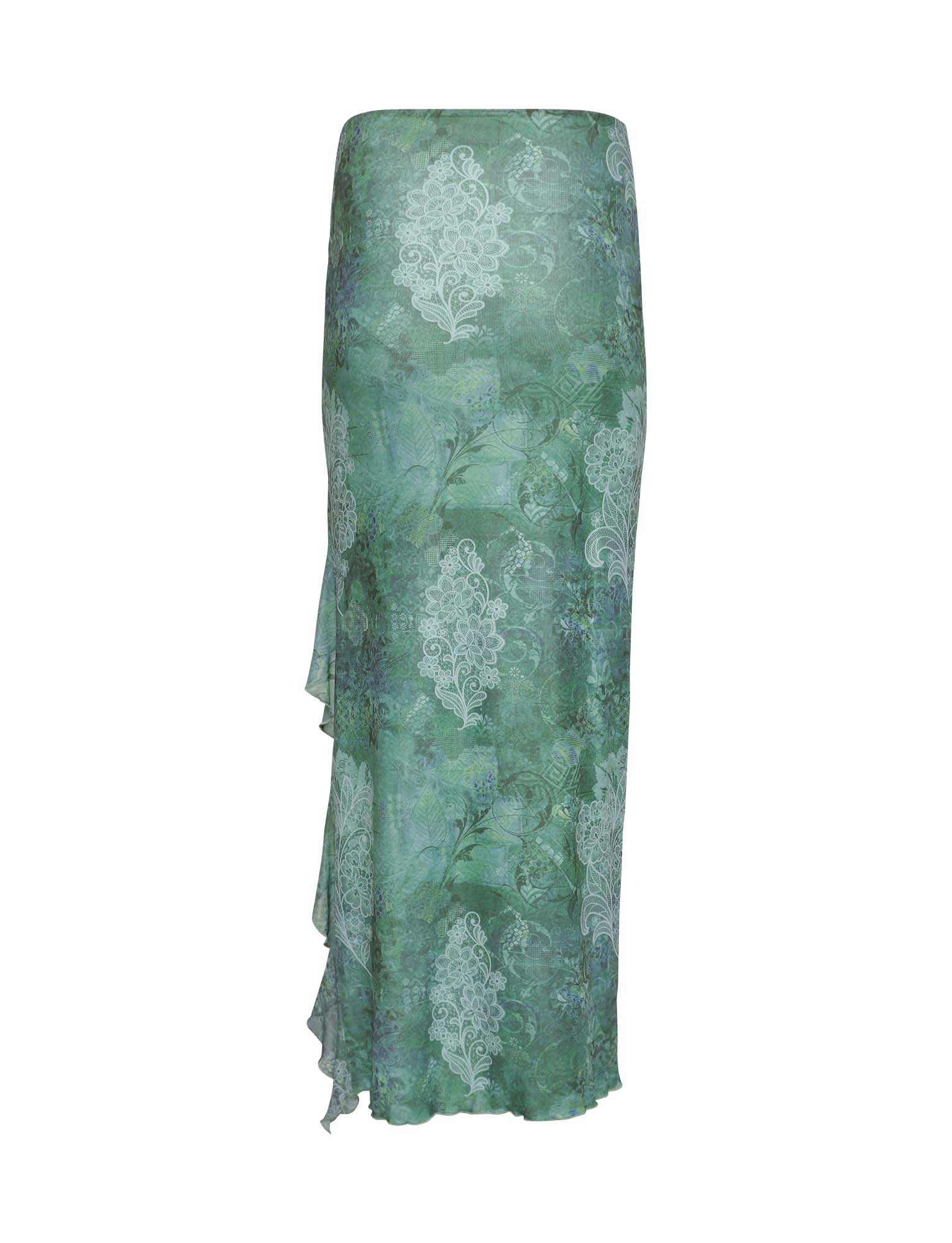 Grön blommig crop top med kjol