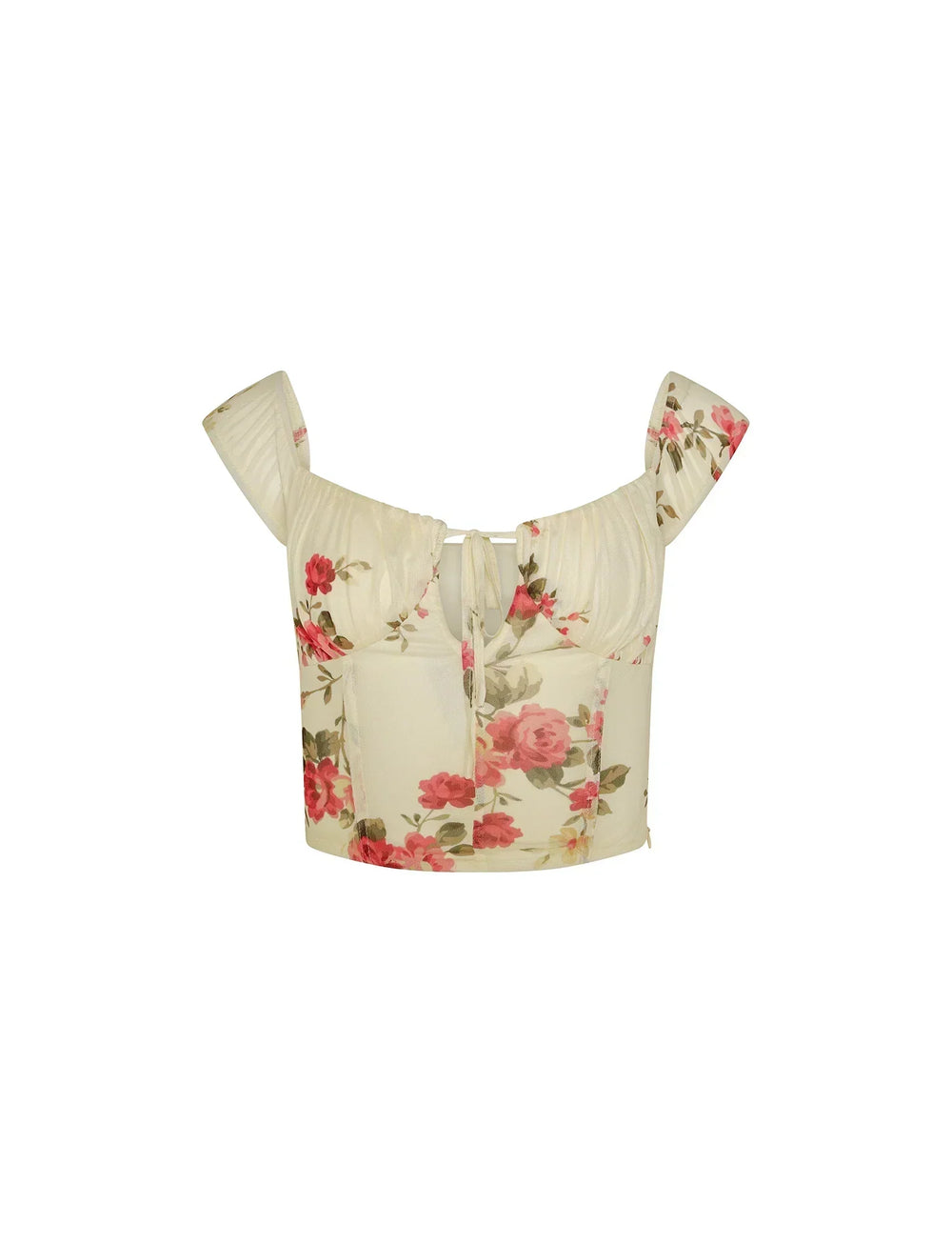 Ärmar Crop blommig topp med omlott minikjol