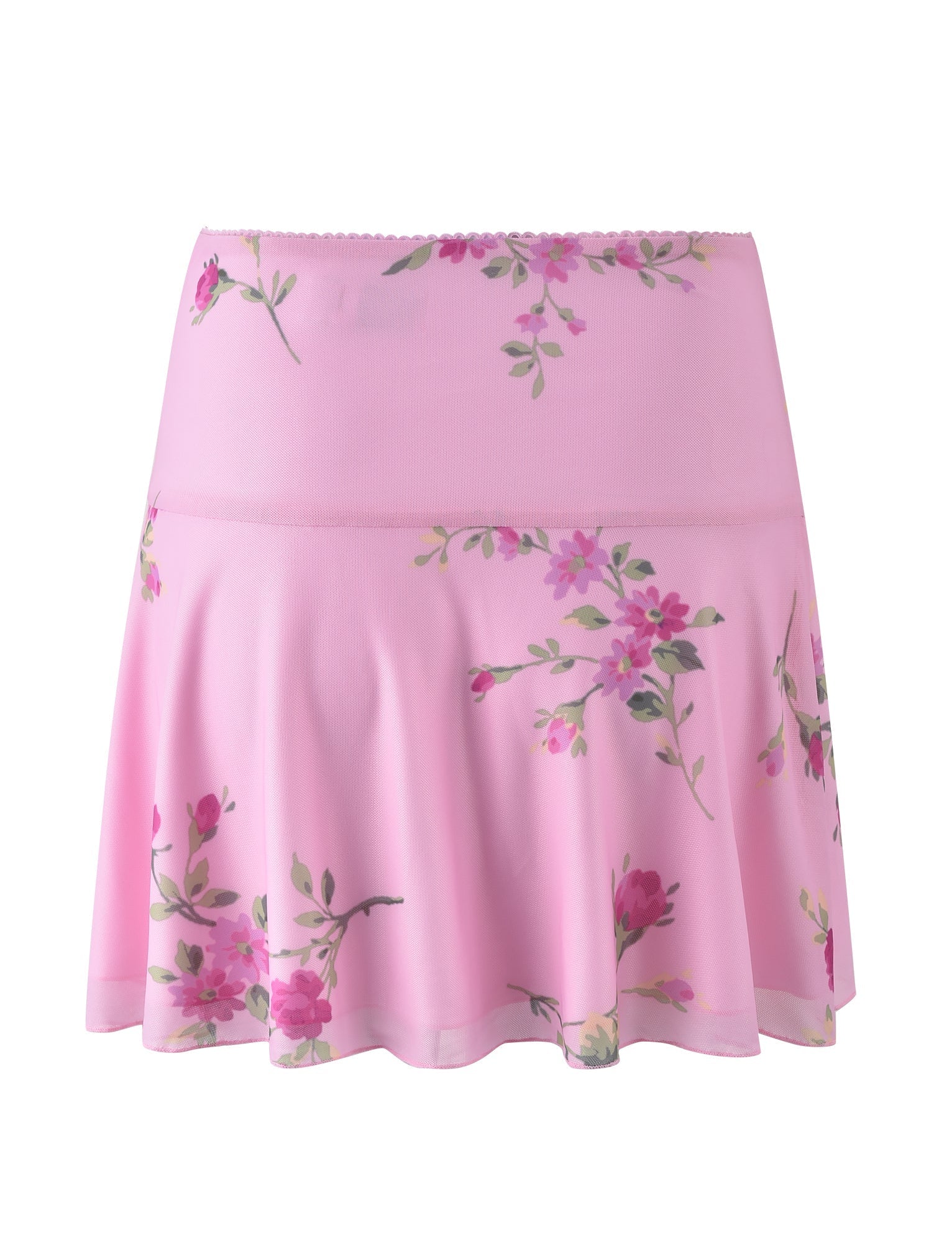 Rosa blommig topp med minikjol
