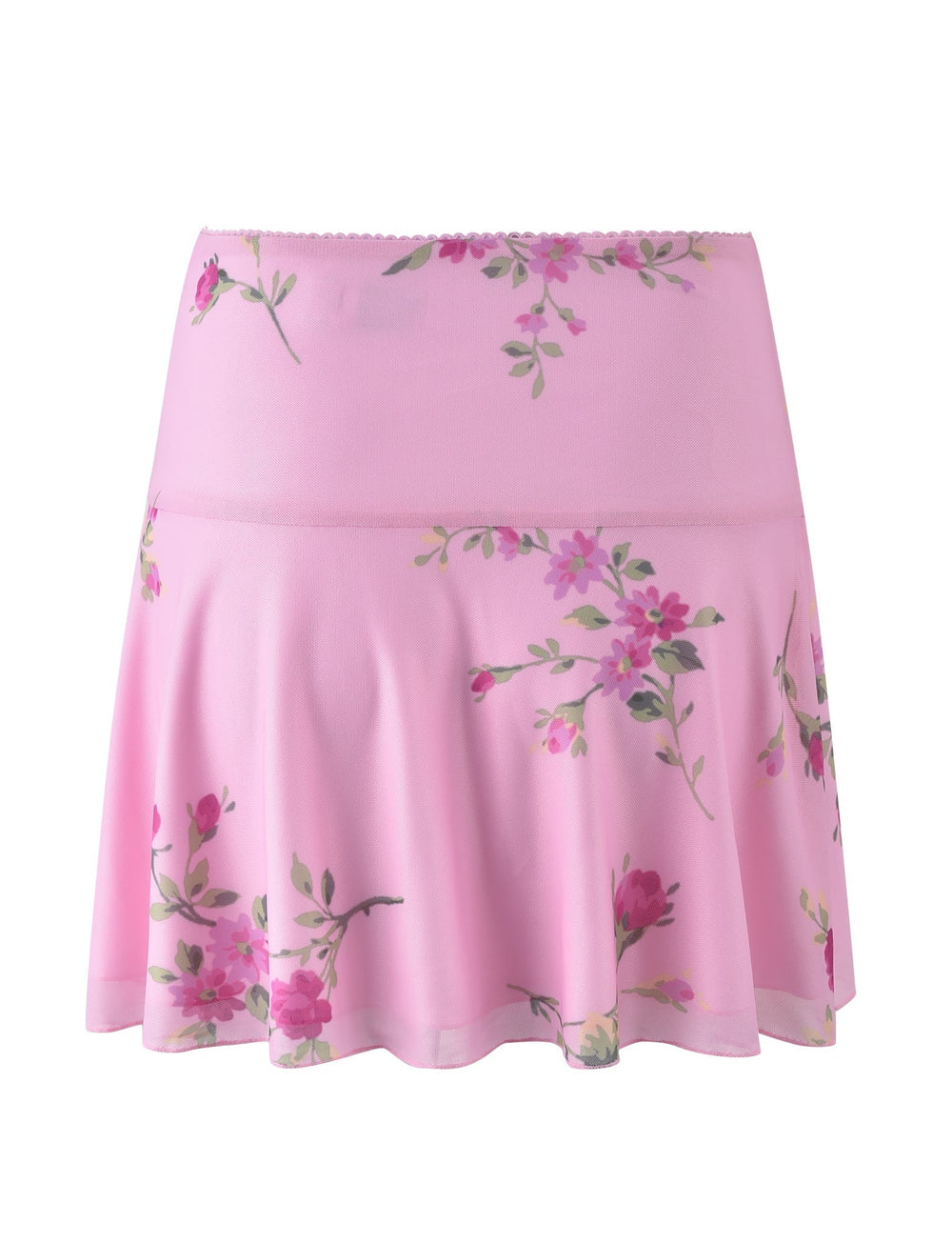 Rosa blommig topp med minikjol