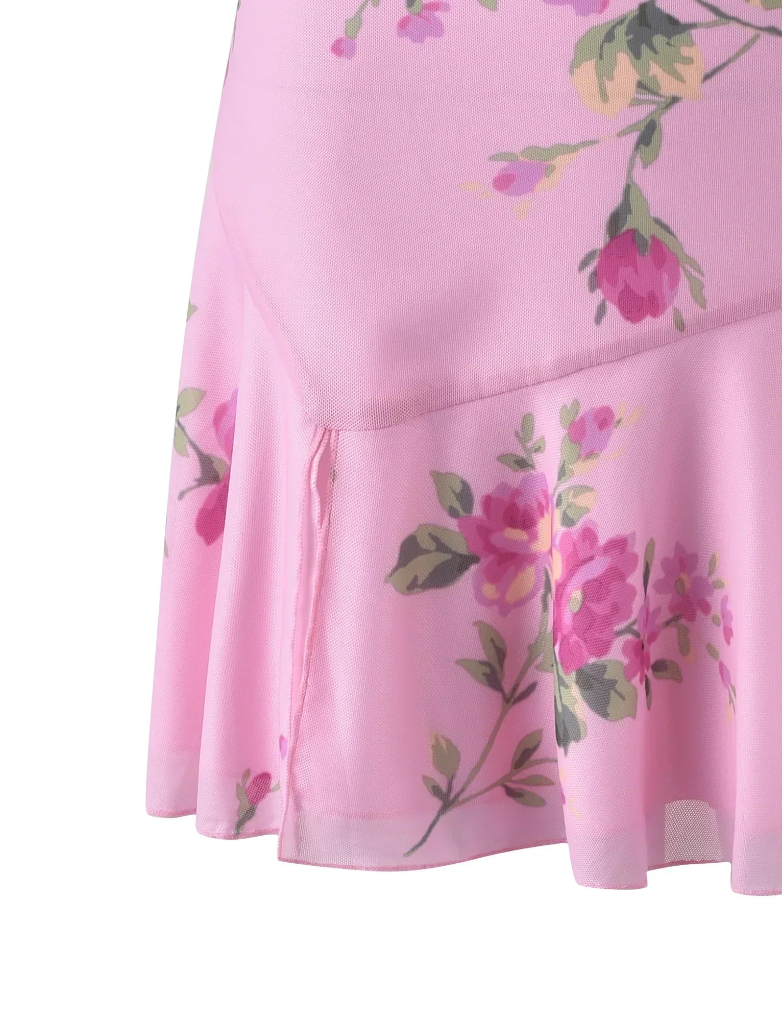 Rosa blommig topp med minikjol