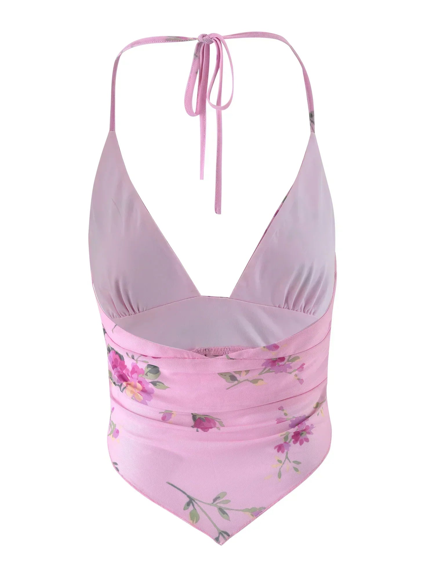 Rosa blommig topp med minikjol