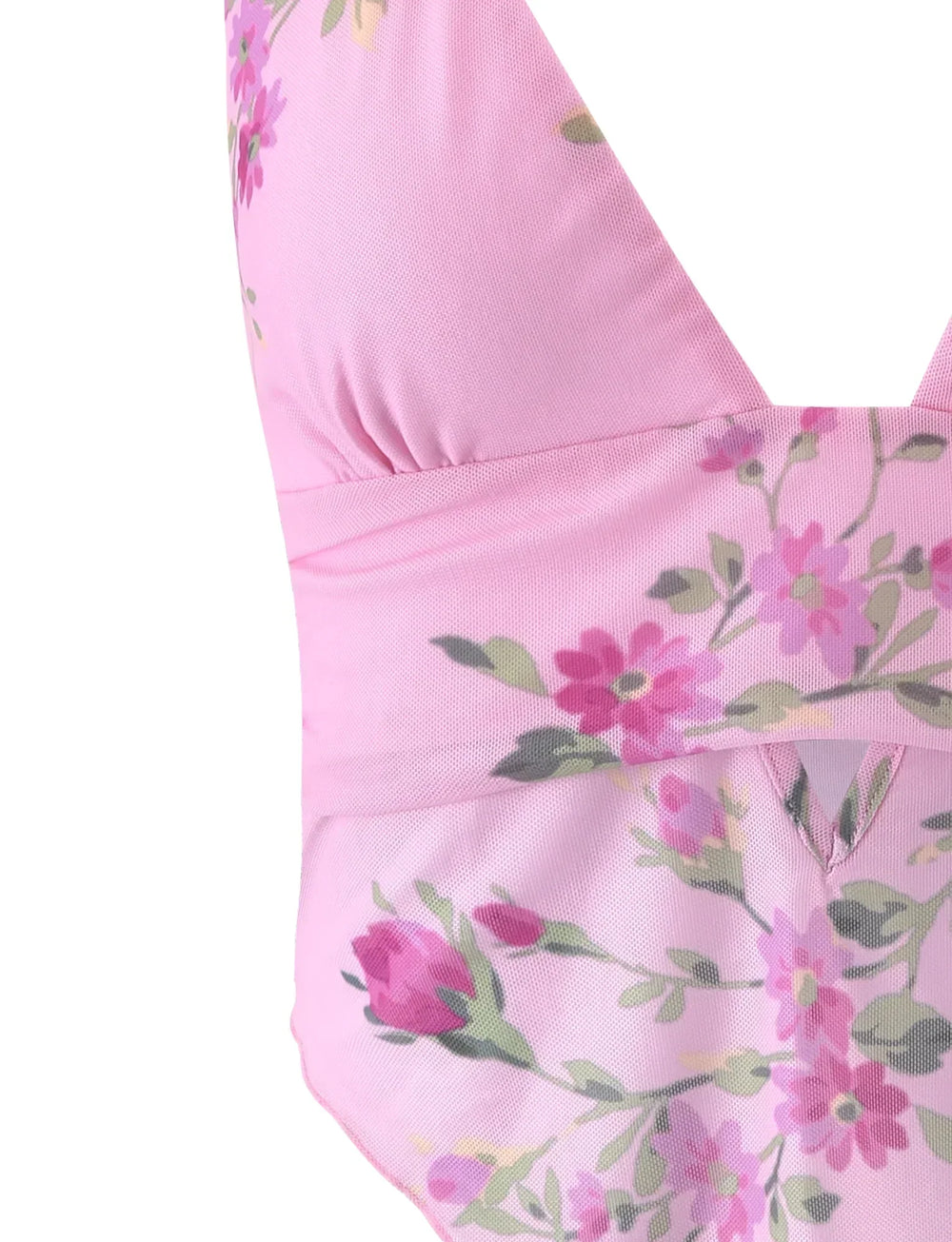 Rosa blommig topp med minikjol