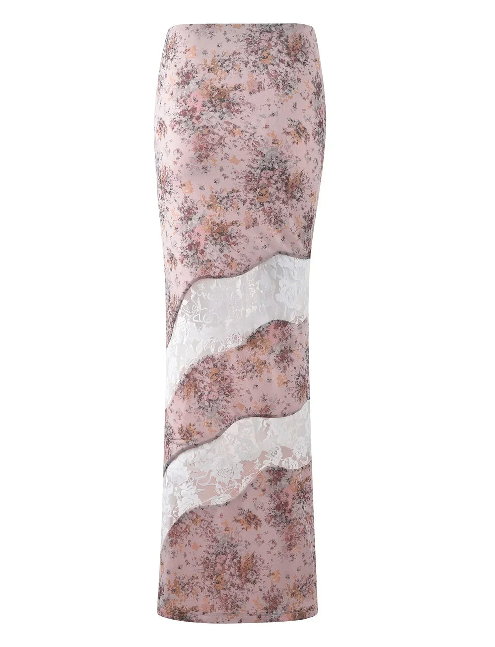 Ärmlös blommig rosa topp med maxikjol