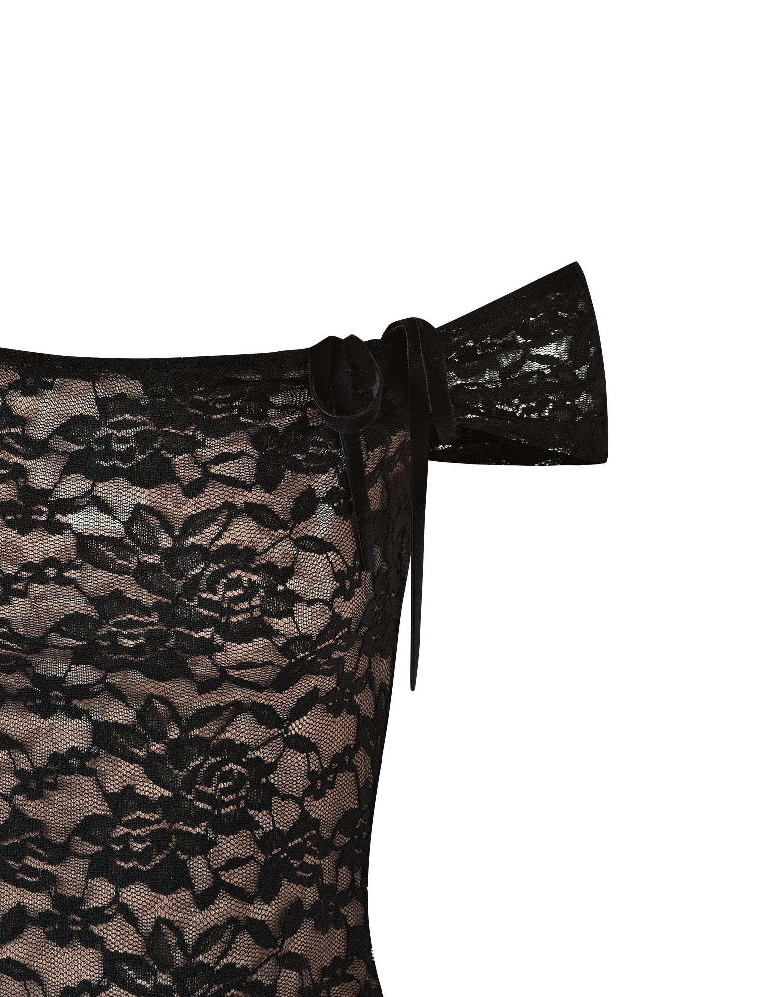 Off shoulder topp med blommig textur