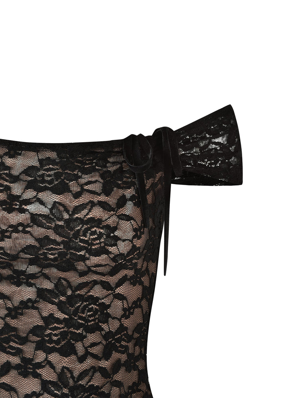 Off shoulder topp med blommig textur