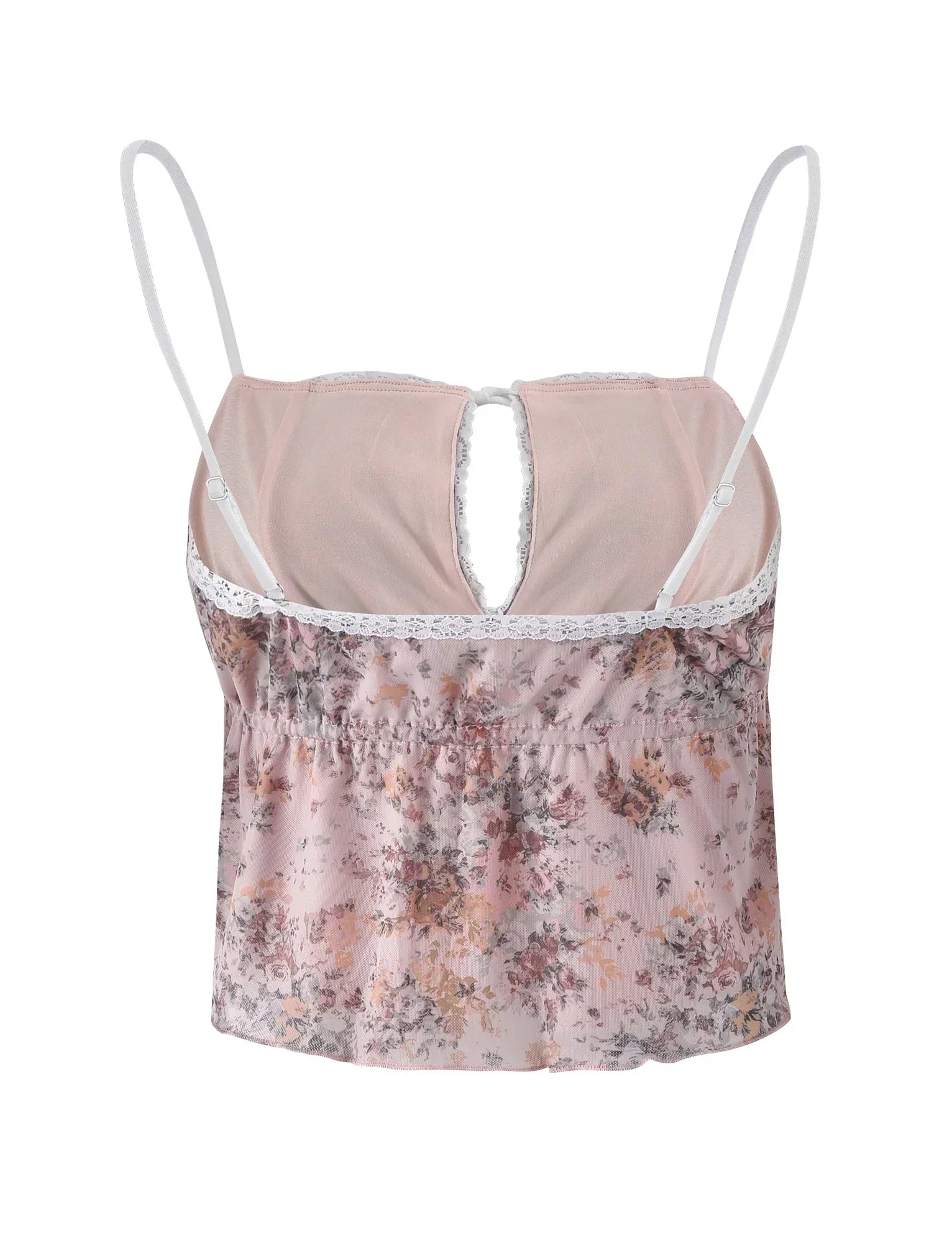 Ärmlös blommig rosa topp med maxikjol