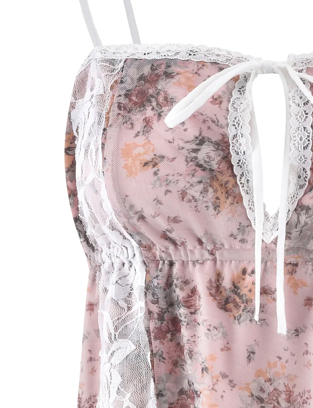 Ärmlös blommig rosa topp med maxikjol