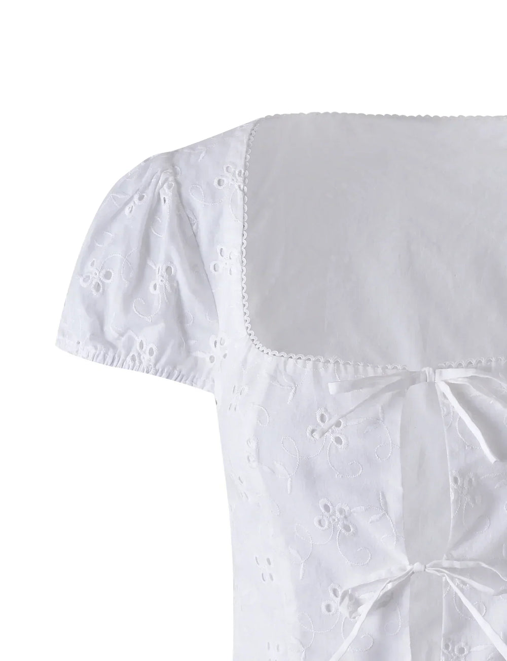 Vit vintagetopp med korta ärmar och minikjol