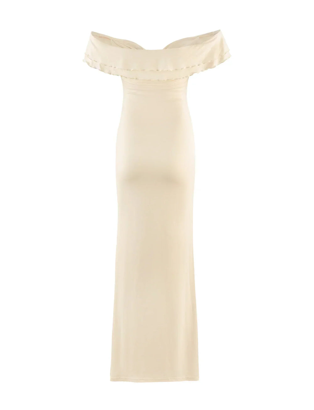 Smal fransk klänning med droppformade axlar