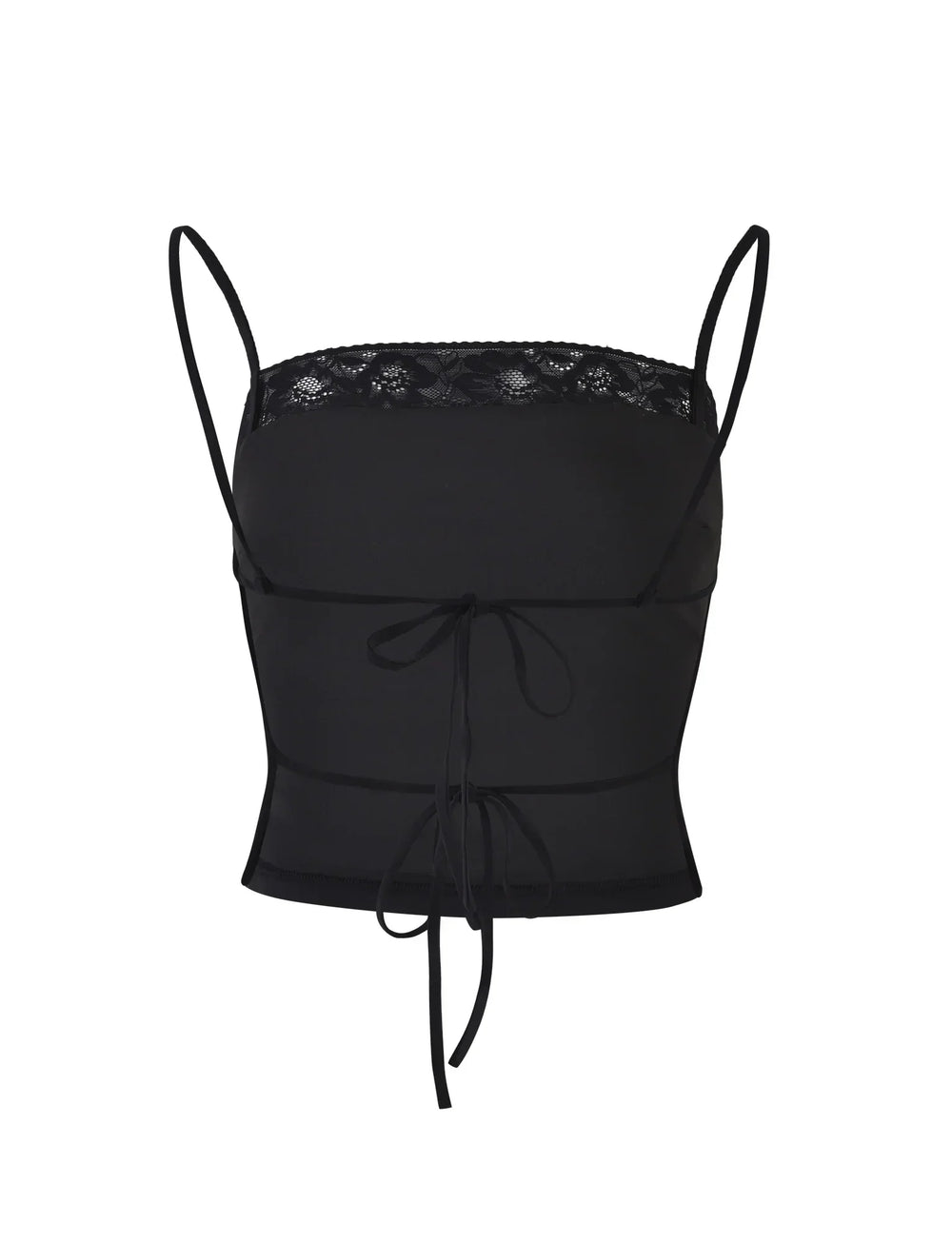 Svart crop top med oregelbunden minikjol