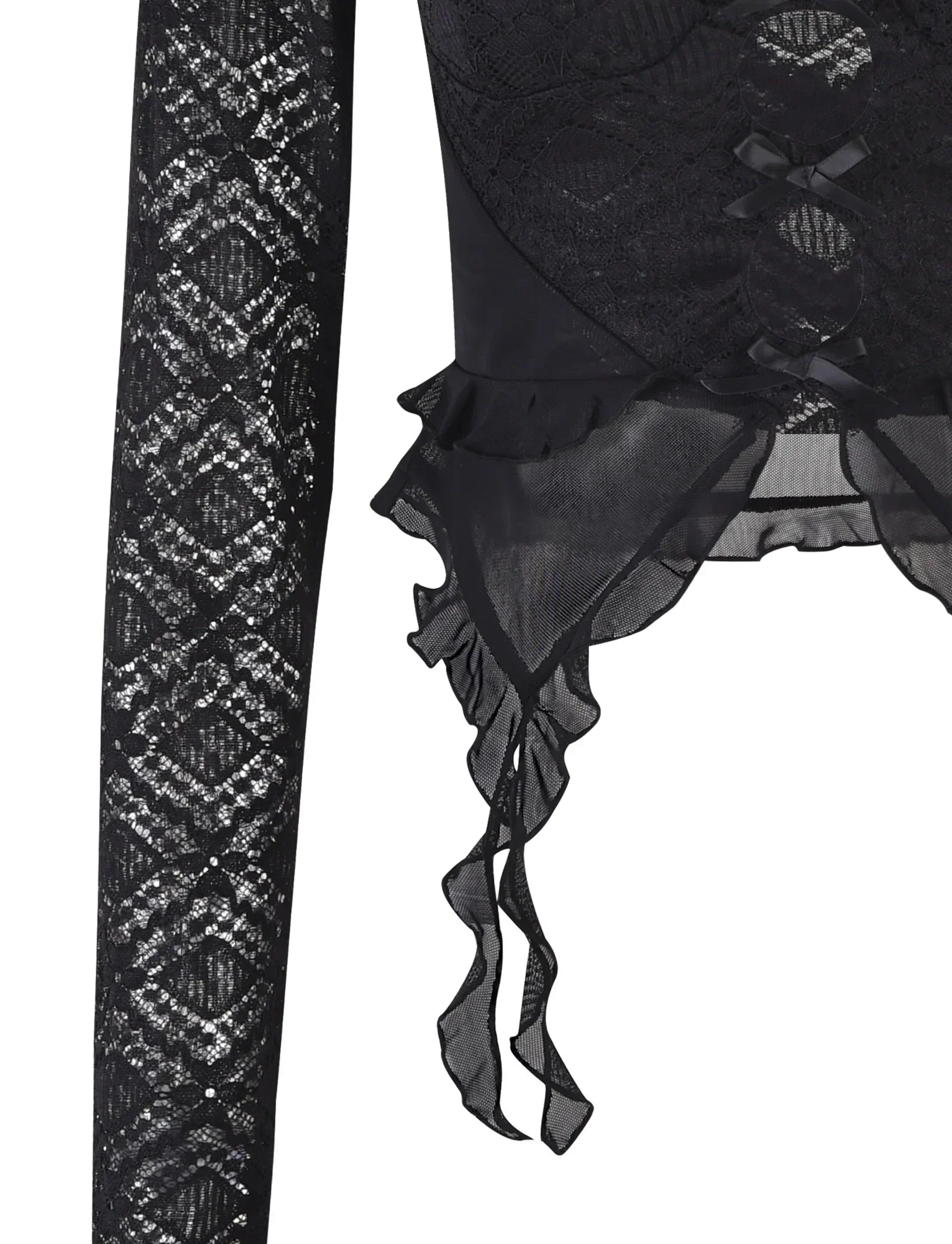 Delikat topp med volang och utskärning