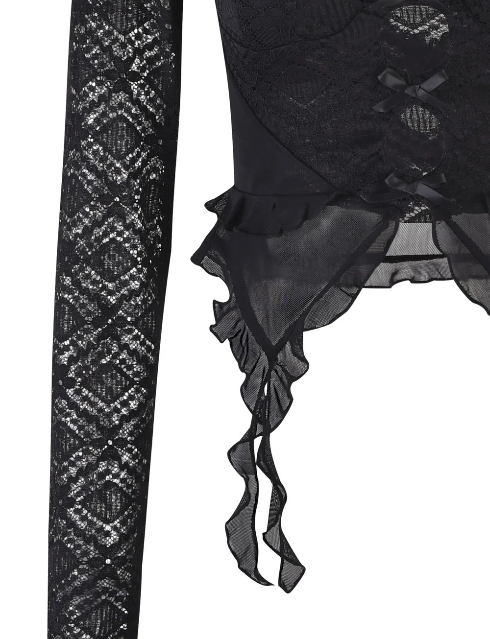 Delikat topp med volang och utskärning