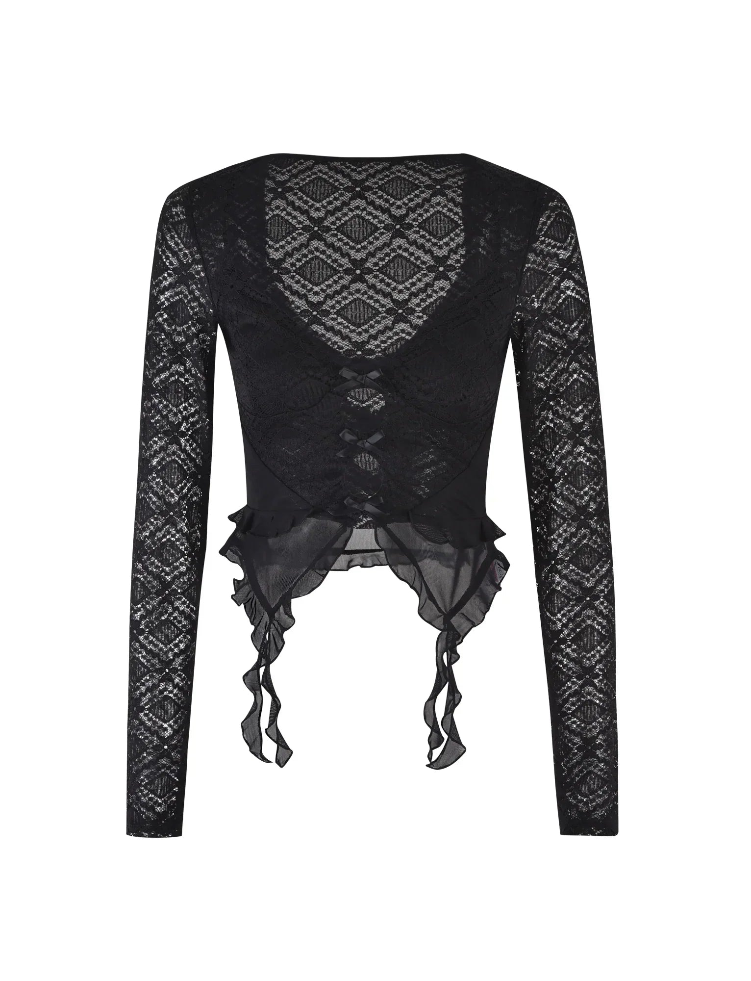 Delikat topp med volang och utskärning