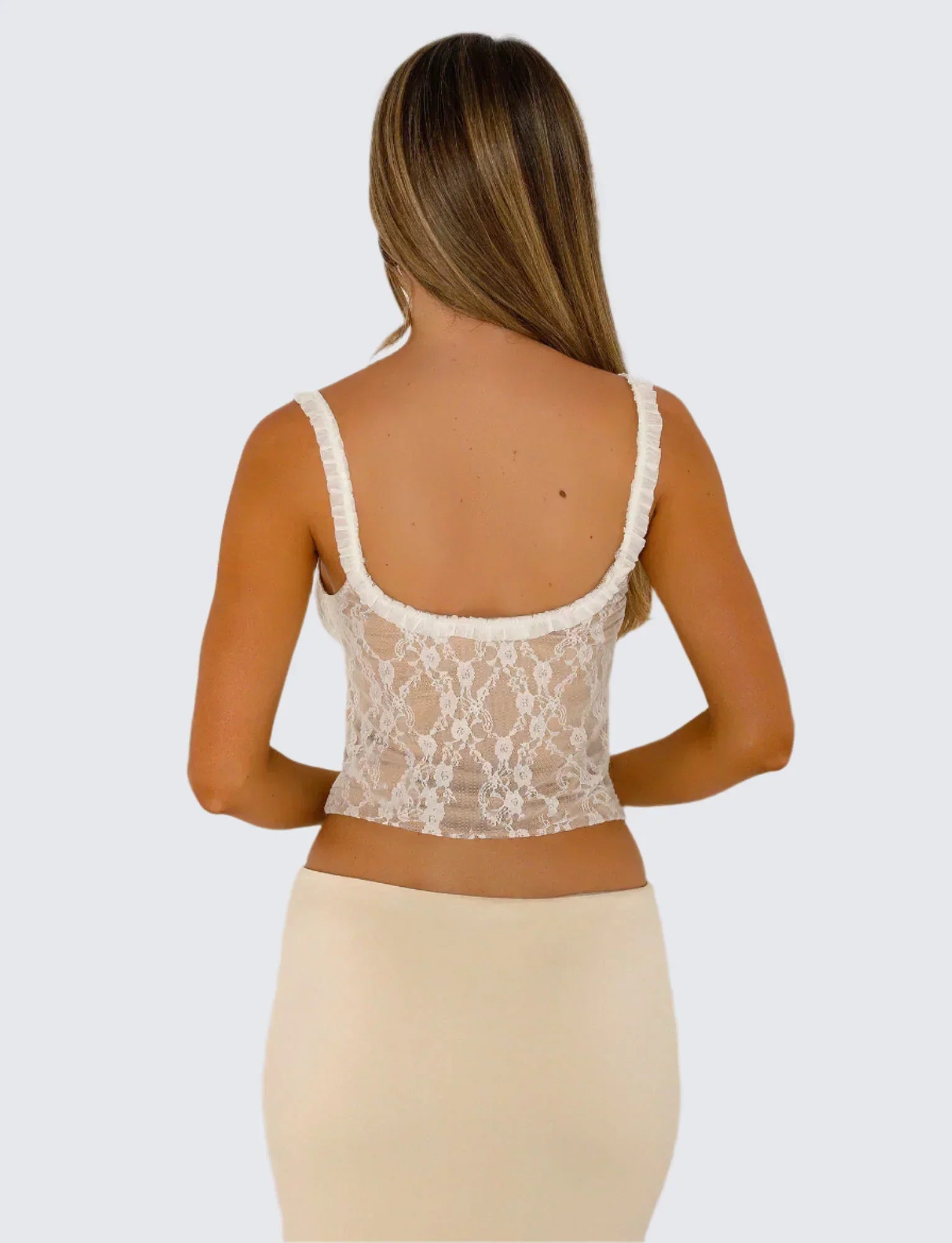 Coquette topp med axelband