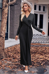 Draped dress with bow in front